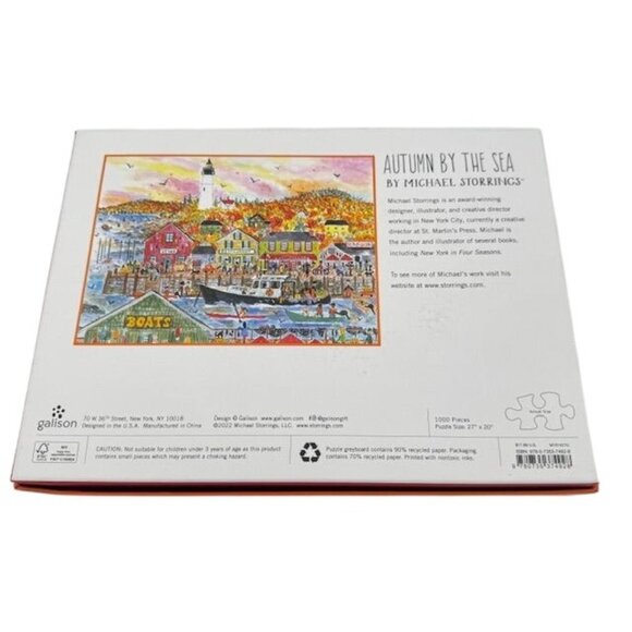 NEW in Box! Autumn By The Sea 1000 Piece Jigsaw Puzzle by Michael Storrings Gali - Picture 8 of 10
